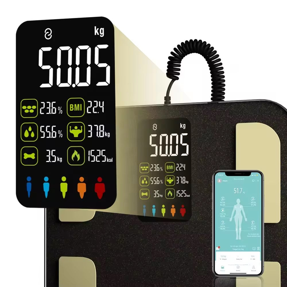 VOTRIX Digital Body Weight Fat Scale, White, 8 Electrode and Bluetooth (Copy)