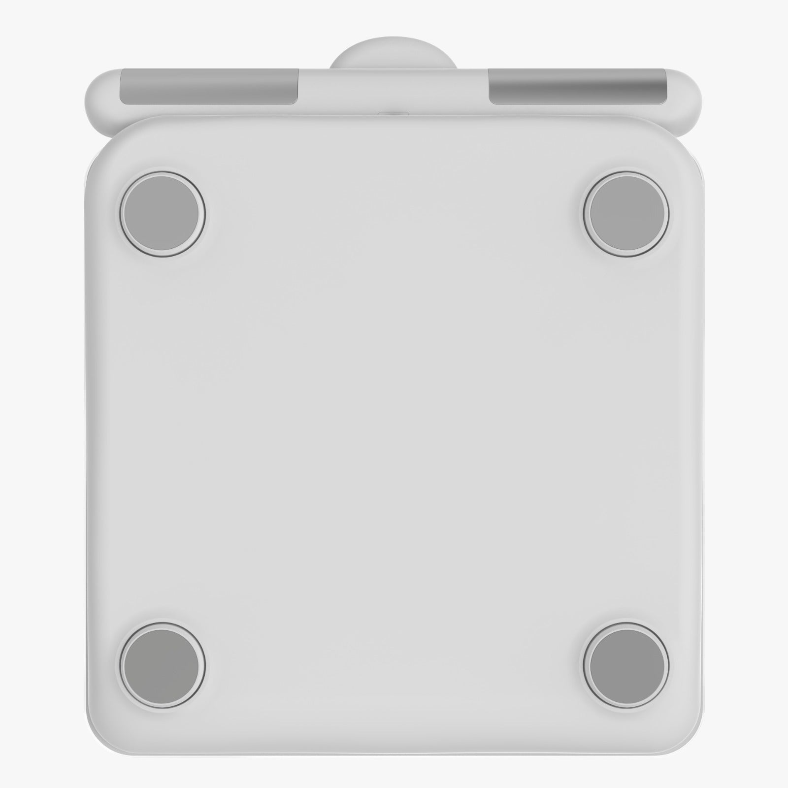 White rectangular device with rounded corners on a white background